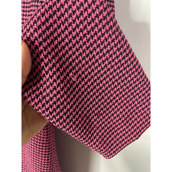 NEW ZARA HOUNDSTOOTH BLAZER DRESS Neon Pink L - Picture 8 of 10
